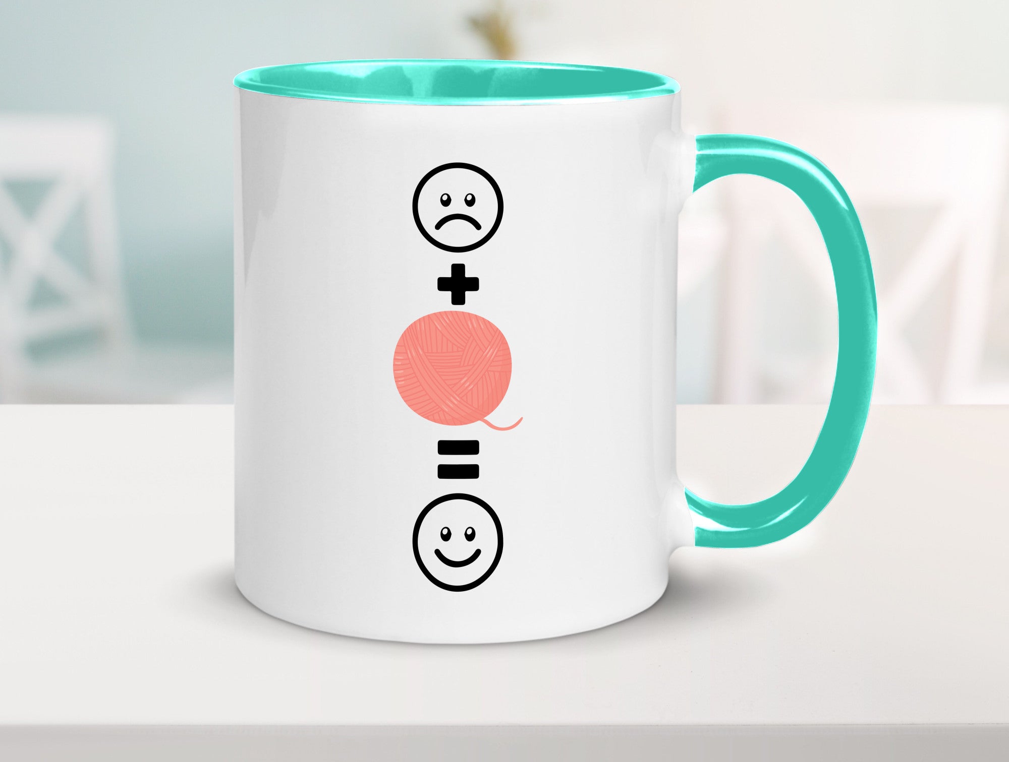 Wolle | Häkeln |Glücklich Geschenk Humor Geschenkidee lustiger Spruch Tasse