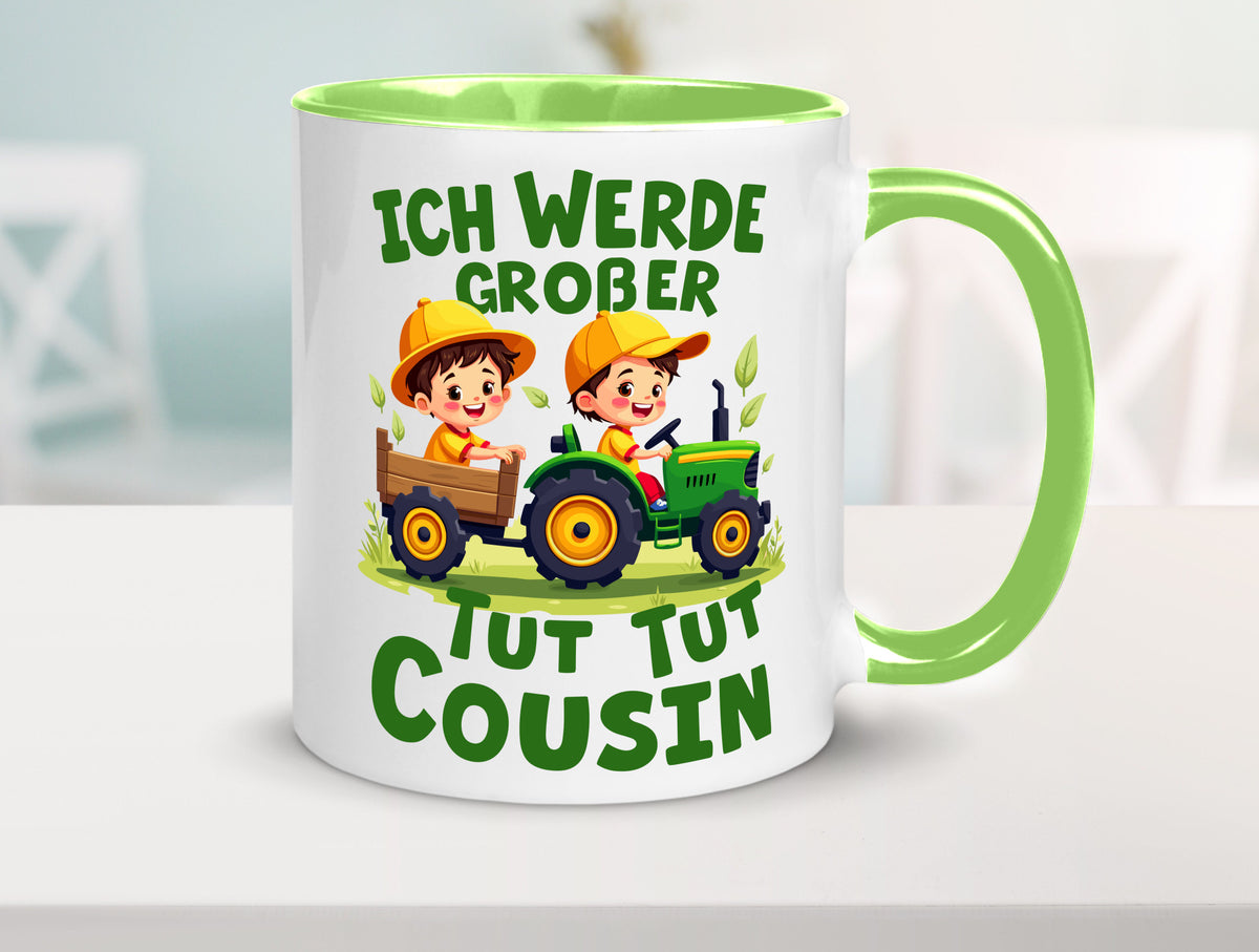 Ich werde Großer Cousin | Familie Bauer lustiger Spruch Geschenk Geschenkidee Tasse