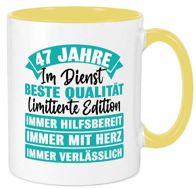 47 Jahre im Dienst | Jubiläum Arbeit Geschenk Kollegen Büro lustiger Spruch Tasse