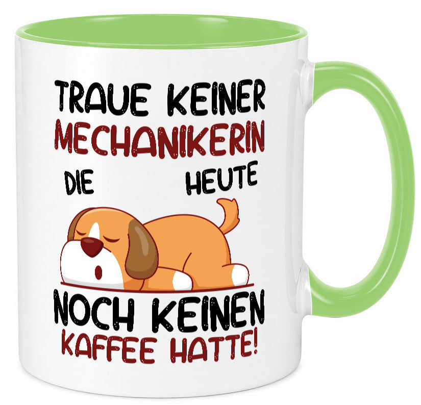 Traue keiner Mechanikerin | KFZ Humor Geschenkidee Tasse