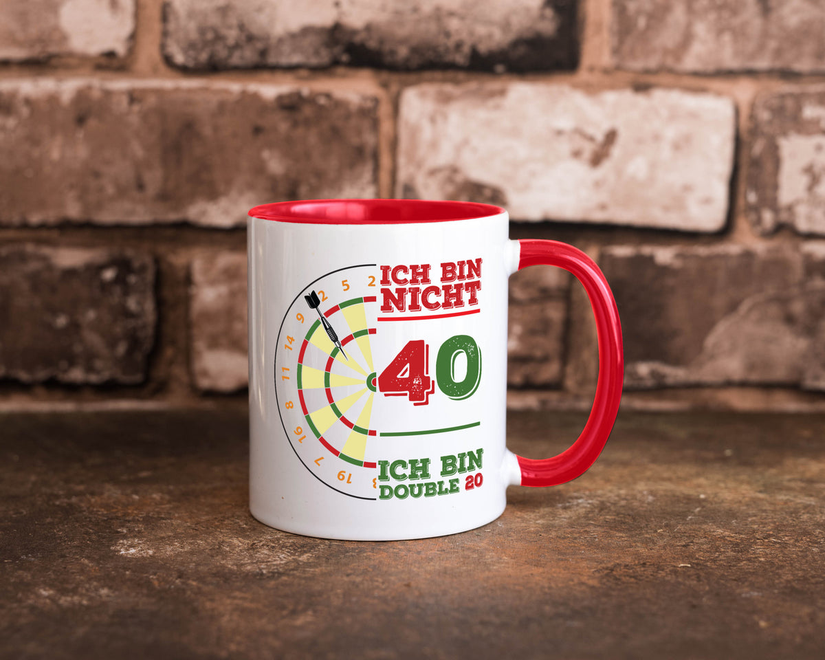 Ich bin nicht 40 double 80 | Dart spieler Geschenkidee Humor Tasse