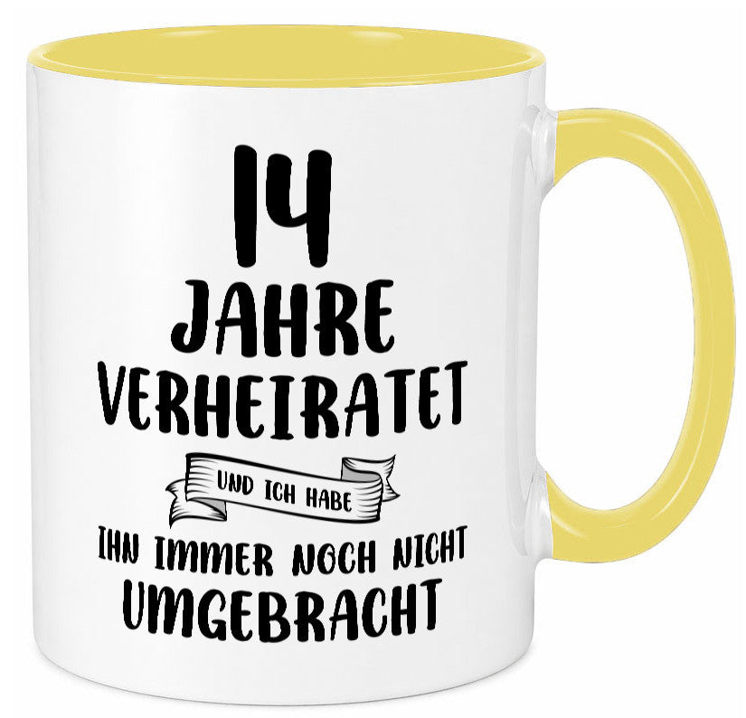 14 Jahre Verheiratet, immer noch am Leben! lustig Humor Geschenkidee Geschenk Tasse