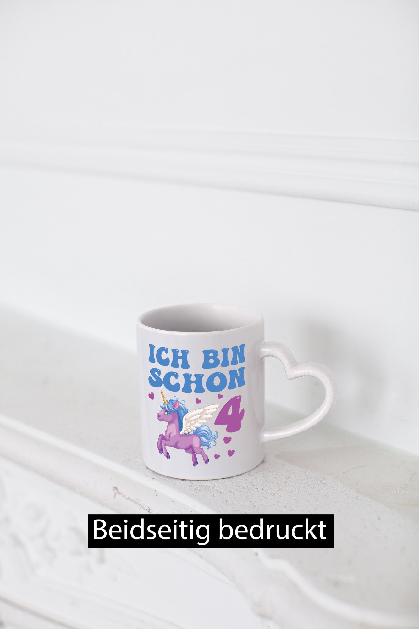 Ich bin schon 4 | Einhorn Herzen Humor Geschenkidee Tasse