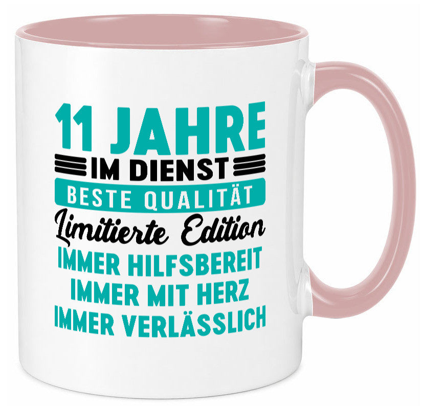11 Jahre im Dienst | Jubiläum Arbeit v5 lustig Kollegen Büro Geschenk Tasse