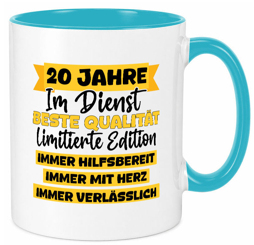 20 Jahre im Dienst | Jubiläum Arbeit v8 Geschenkidee Kollegen Büro Humor Tasse
