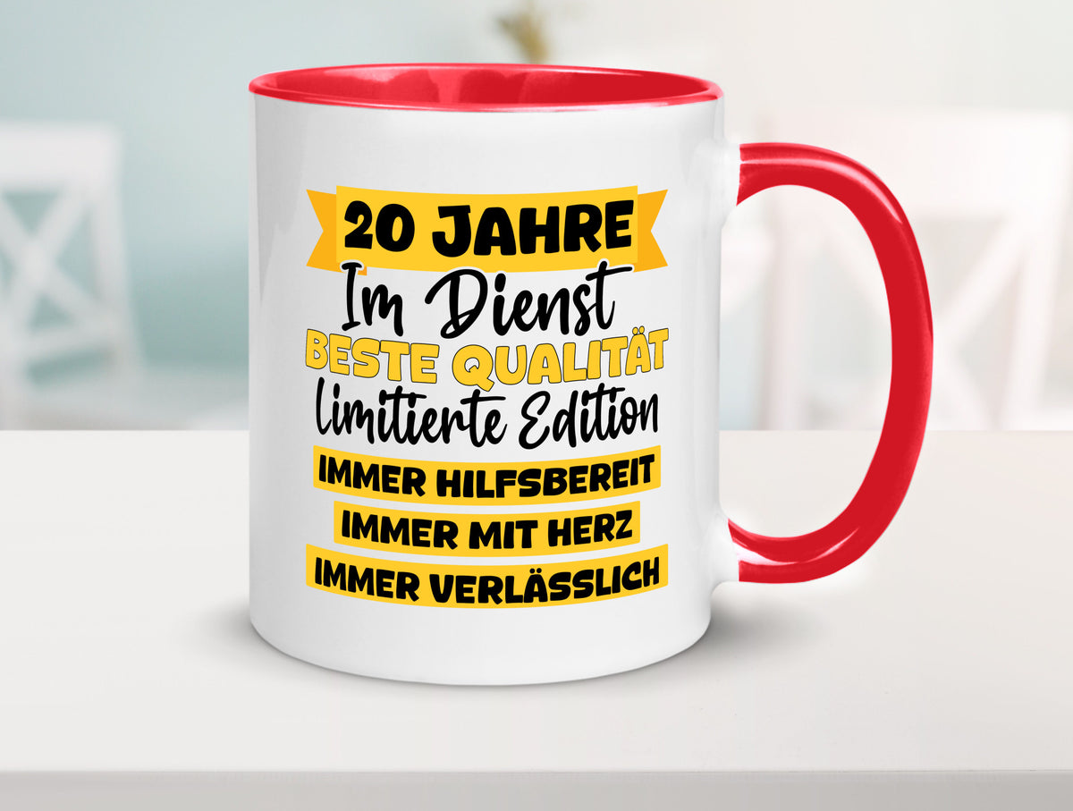 20 Jahre im Dienst | Jubiläum Arbeit v8 Geschenkidee Kollegen Büro Humor Tasse
