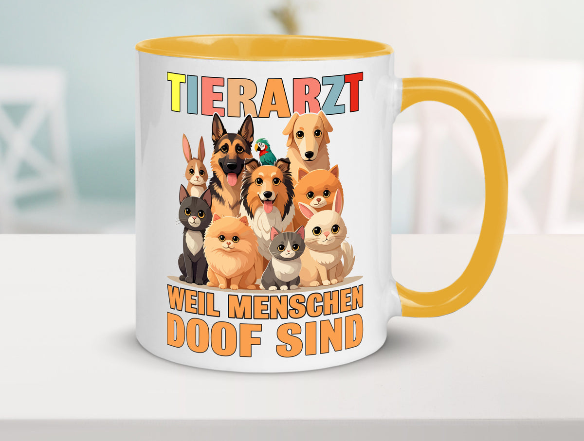 Tierarzt weil Menschen doof sind | Tierärztin lustig Tierliebhaber Humor Tasse