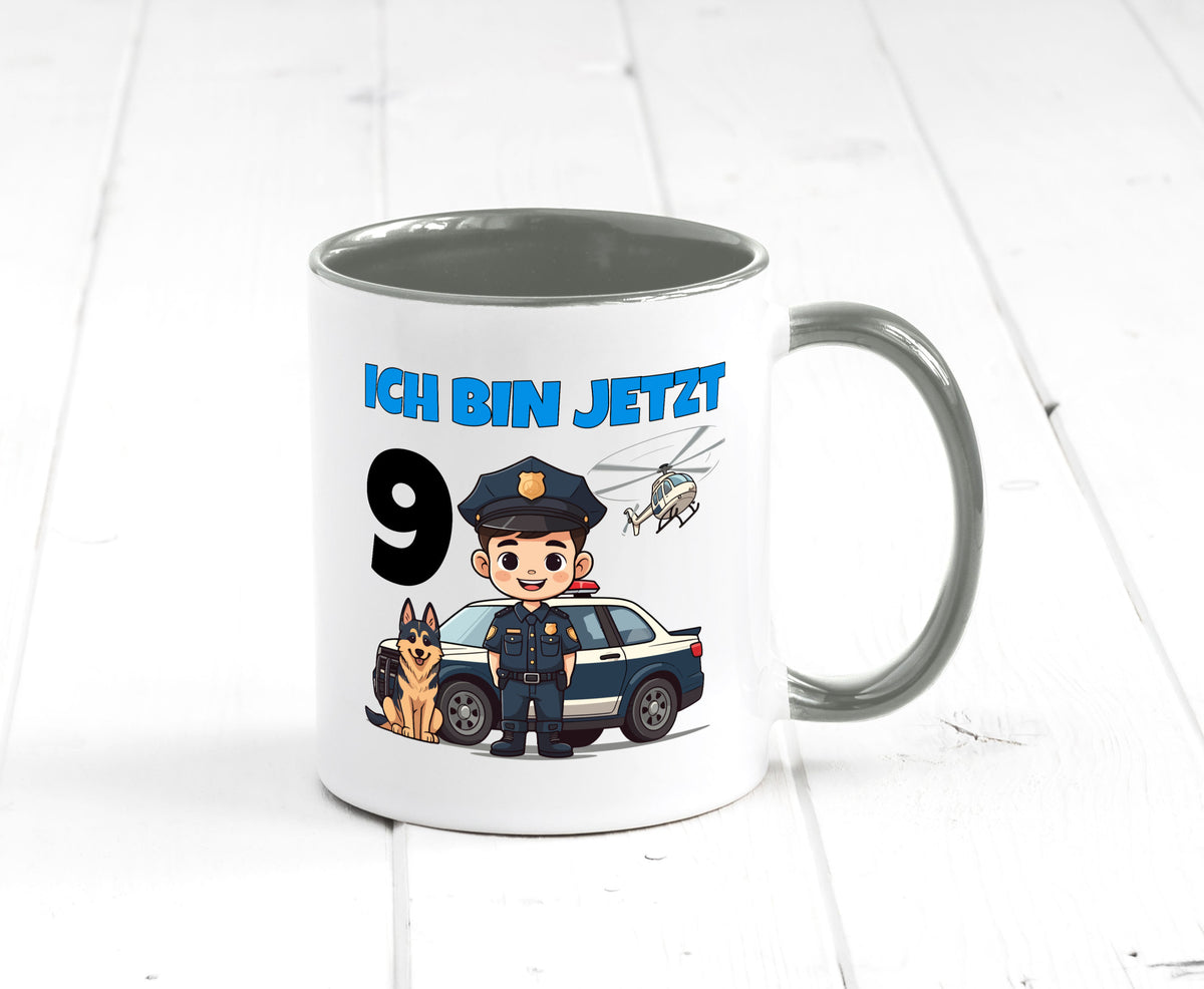 9. Geburtstag | 9 Jahre Polizei Kind Polizeiauto lustig Geschenkidee Geschenk Tasse