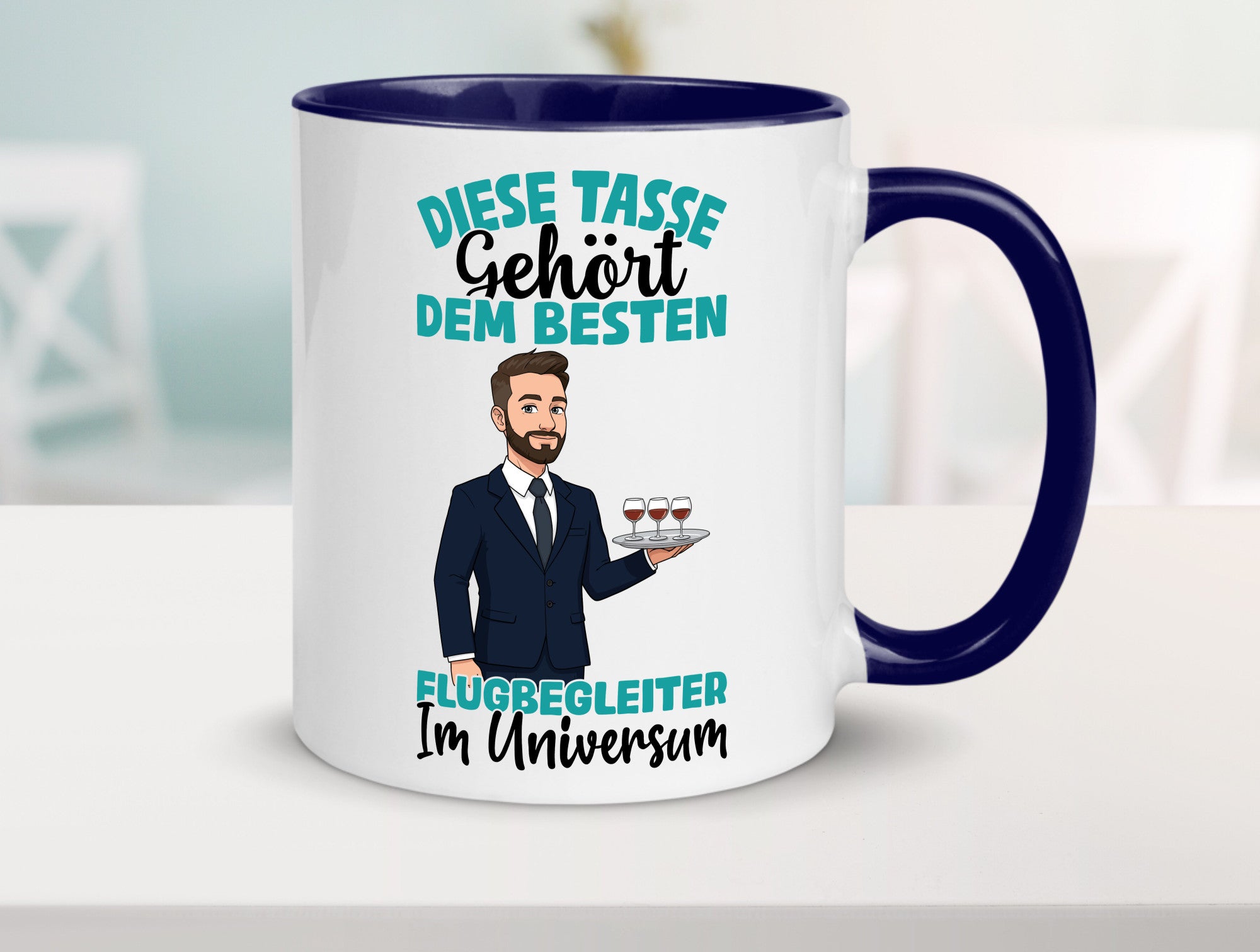 Im Universum: Flugbegleiter | Steward Flughafen Humor Geschenkidee Tasse