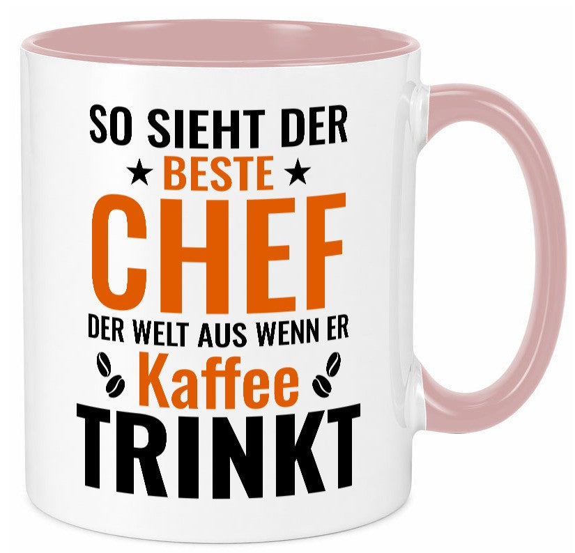 Kaffee trinkt: Chef | Führungskraft Vorgesetzter Humor Arbeit Kollegen Büro Tasse