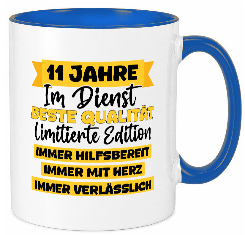 11 Jahre im Dienst | Jubiläum Arbeit v8 Humor Kollegen Büro Geschenkidee Tasse