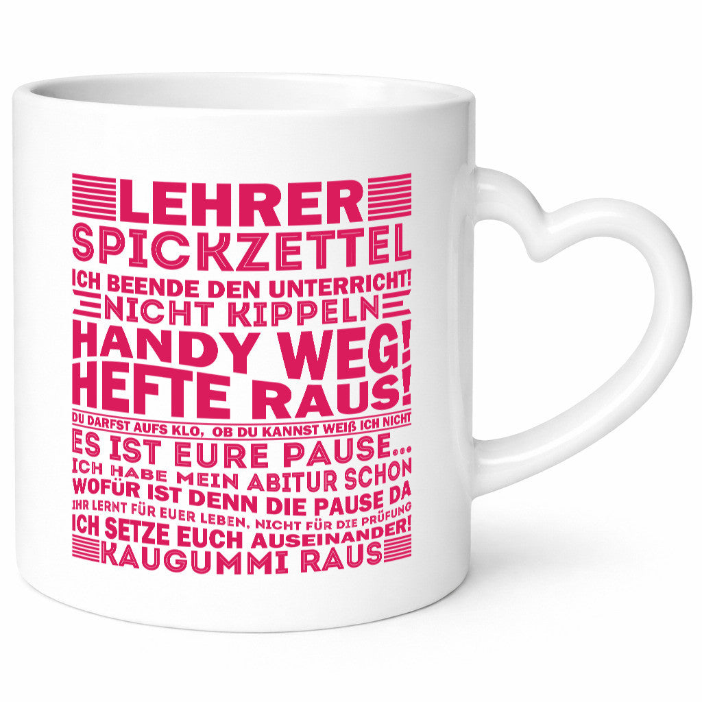 Lehrer Spickzettel | Beruf Tasse lustiger Spruch vl3 Humor Arbeit Kollegen Büro