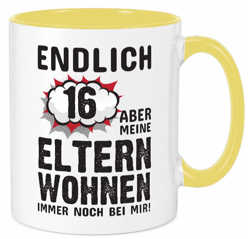 Endlich 16 | Geburtstag Tasse lustiges Statement lustiger Spruch Geschenk