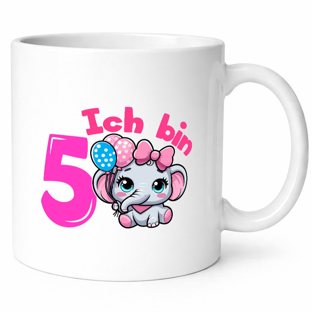 5. Geburtstag | 5 Jahre Elefant Mädchen Humor Geschenkidee Tasse