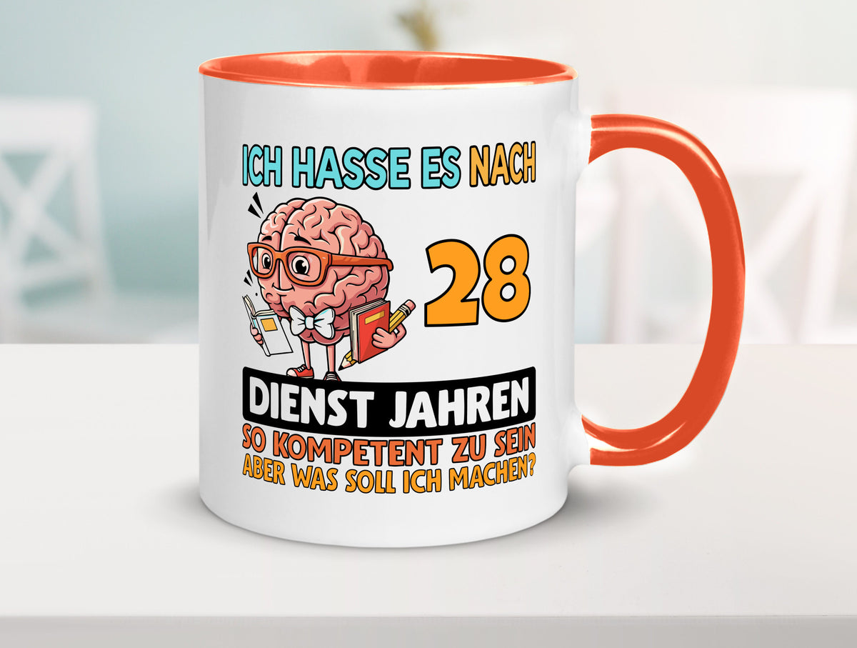 28 Dienstjahre | Arbeit Kompetent Geschenkidee Kollegen Büro Humor Tasse