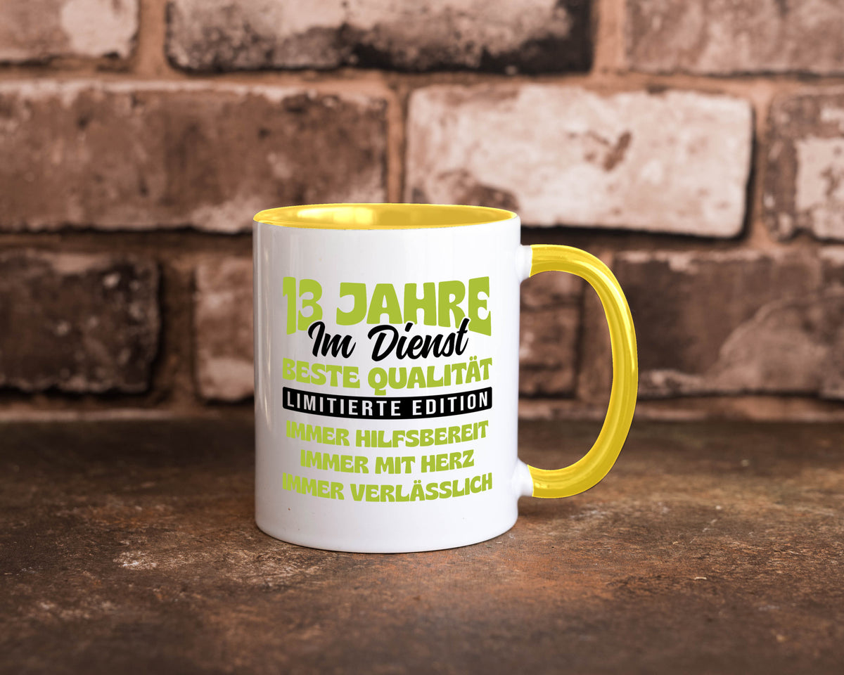 13 Jahre im Dienst | Jubiläum Arbeit v4 lustig Kollegen Büro Geschenk Tasse