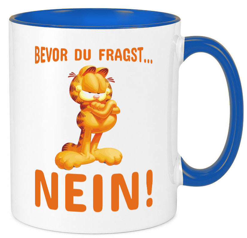 Bevor du fragst? Nein! | grimmige Katze Spruchtasse lustig Tierliebhaber Humor