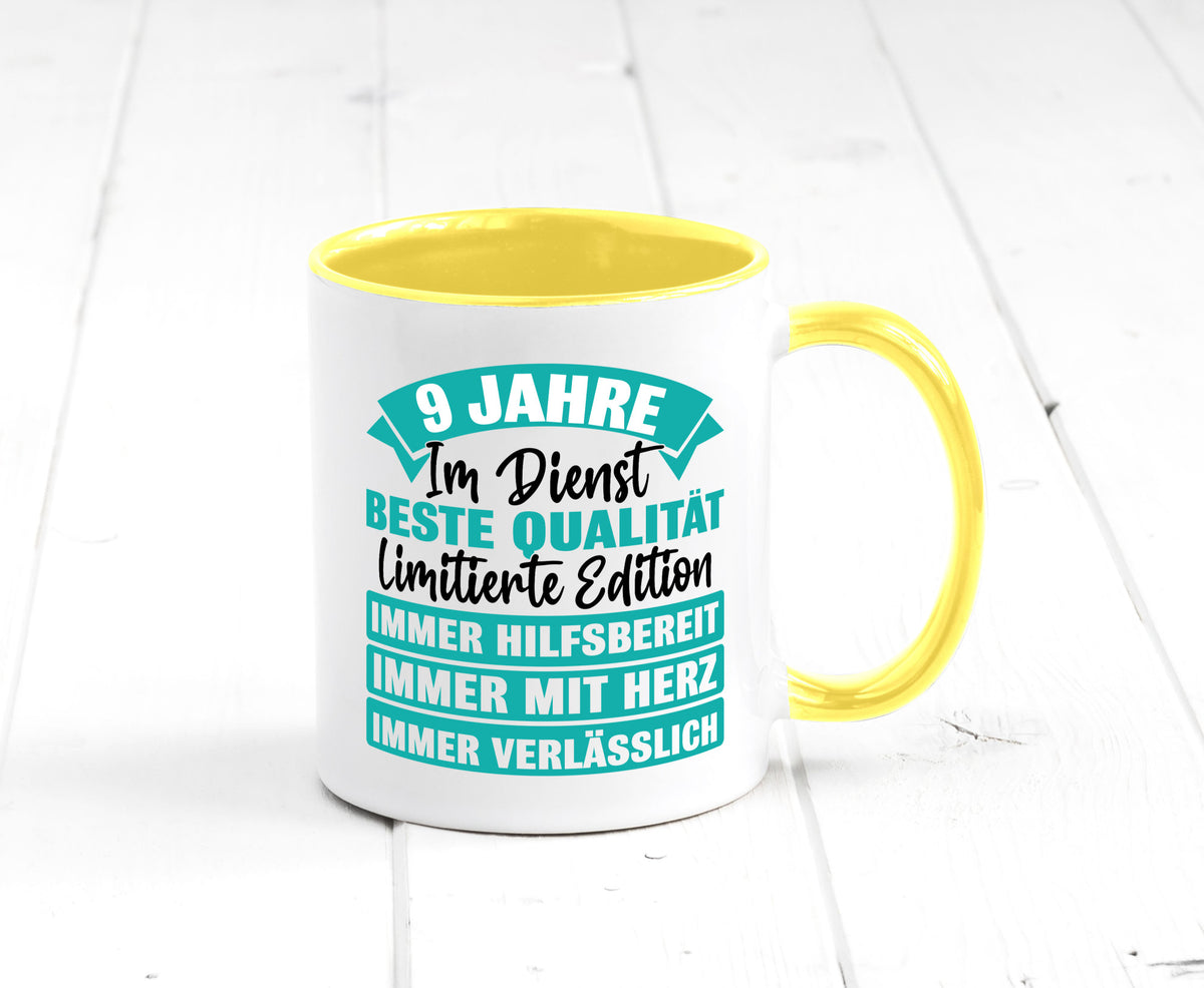 9 Jahre im Dienst | Jubiläum Arbeit Humor Kollegen Büro Geschenkidee Tasse