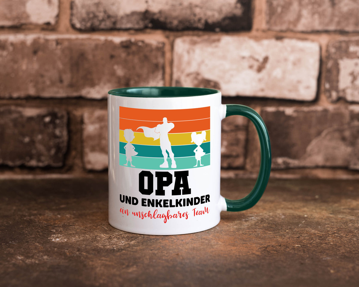 Opa und Enkelkinder ein unschlagbares Team Geschenkidee Familie Humor Tasse