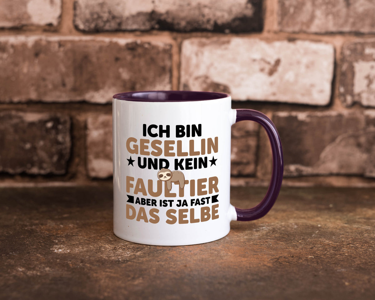Ich bin kein Faultier: Gesellin | Handwerkerinnen v2 Geschenkidee Tierliebhaber Tasse