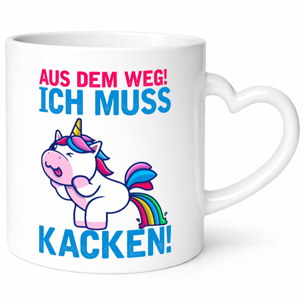 Aus dem weg ich muss Kacken | Einhorn Pupsen lustig Humor Geschenkidee Geschenk