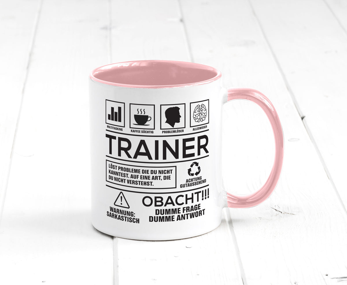 Achtung Probleme Trainer | Verein Sport lustig Humor Geschenkidee Geschenk Tasse