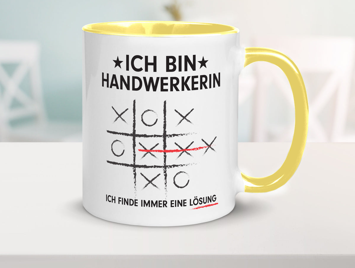 Löse Probleme: Handwerkerin | Handwerkerinnen Humor Geschenkidee Tasse