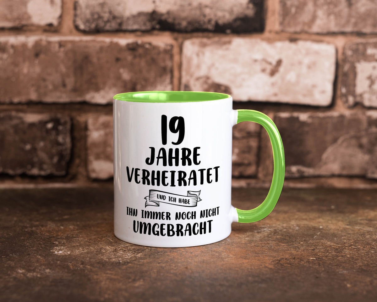 19 Jahre Verheiratet, immer noch am Leben! lustig Humor Geschenkidee Geschenk Tasse