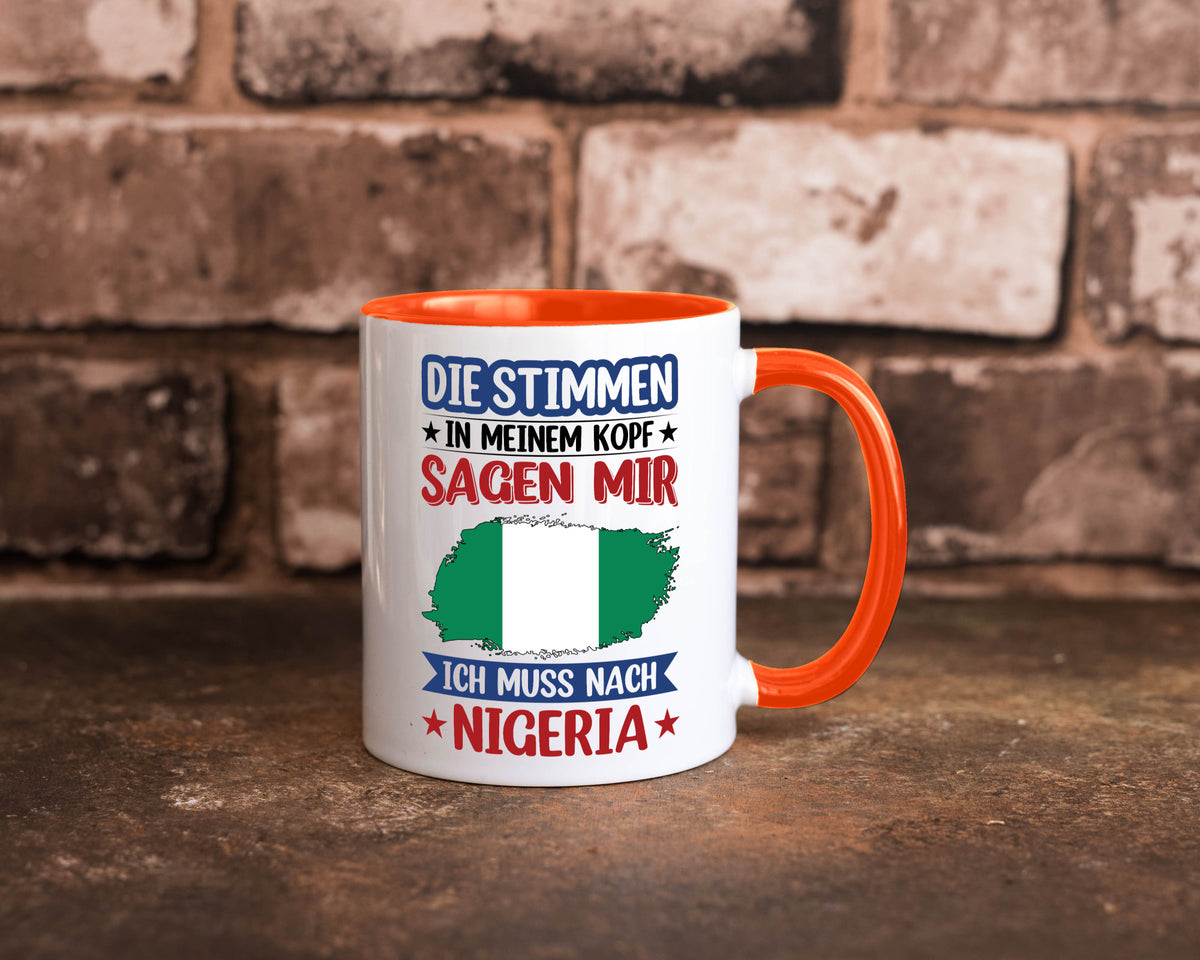 Nigeria | Urlaub Stimmen in meinem Kopf Traumland Geschenk Humor Geschenkidee Tasse