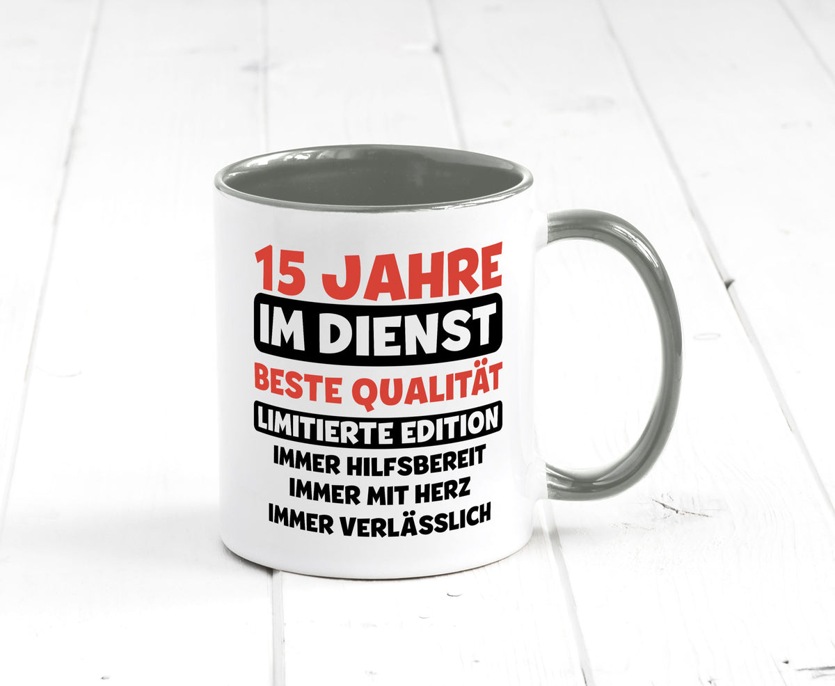 15 Jahre im Dienst | Jubiläum Arbeit v3 lustig Kollegen Büro Geschenk Tasse