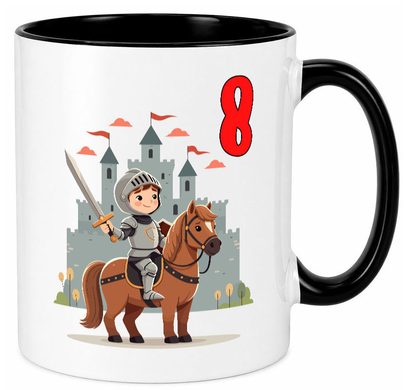 8. Geburtstag | 8 Jahre Ritter Junge Schloss Geschenk Geschenkidee lustiger Tasse