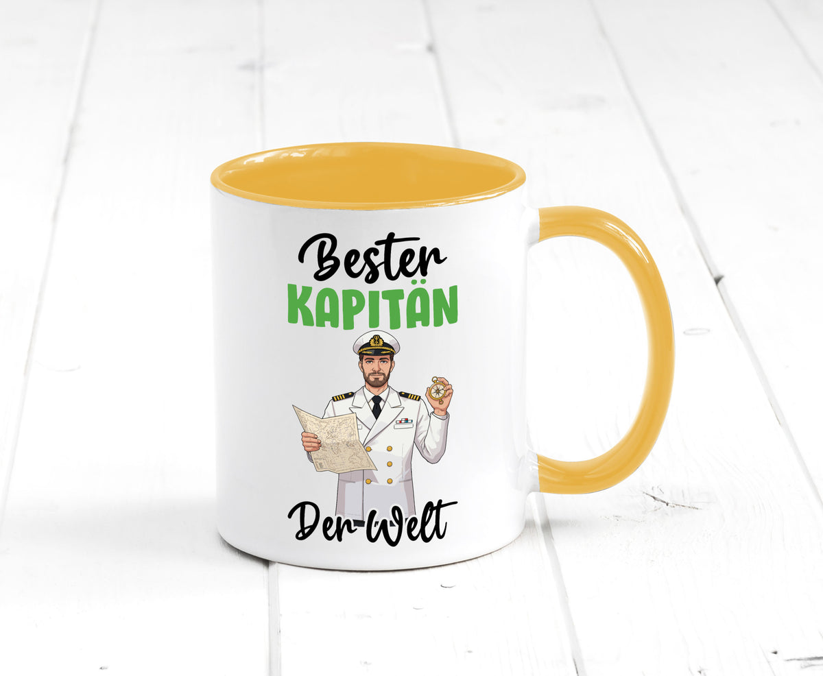 Bester Kapitän | Schiffskapitän Schiff v2 Geschenk Humor Geschenkidee lustiger Tasse