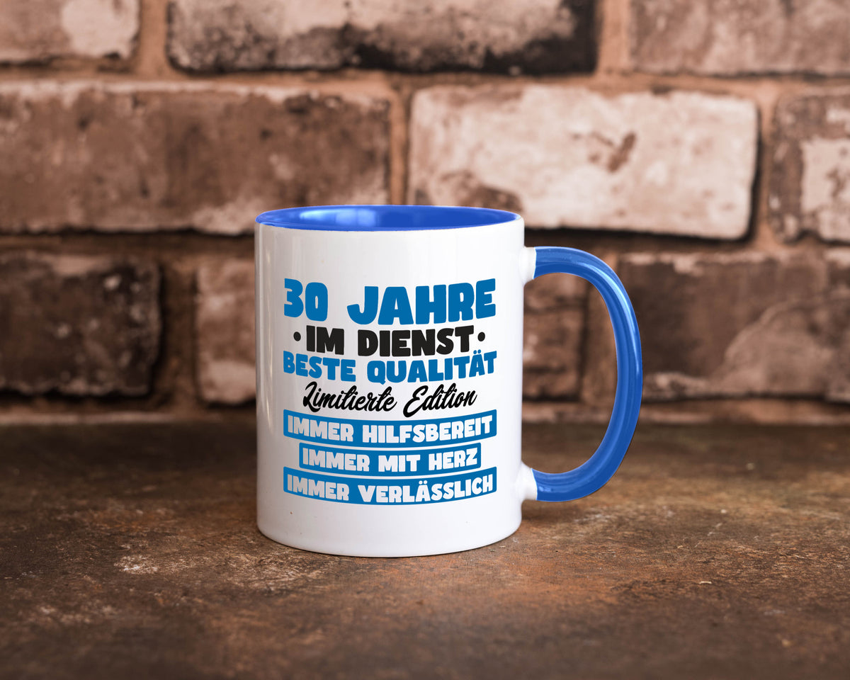 30 Jahre im Dienst | Jubiläum Arbeit v7 lustig Kollegen Büro Geschenk Tasse