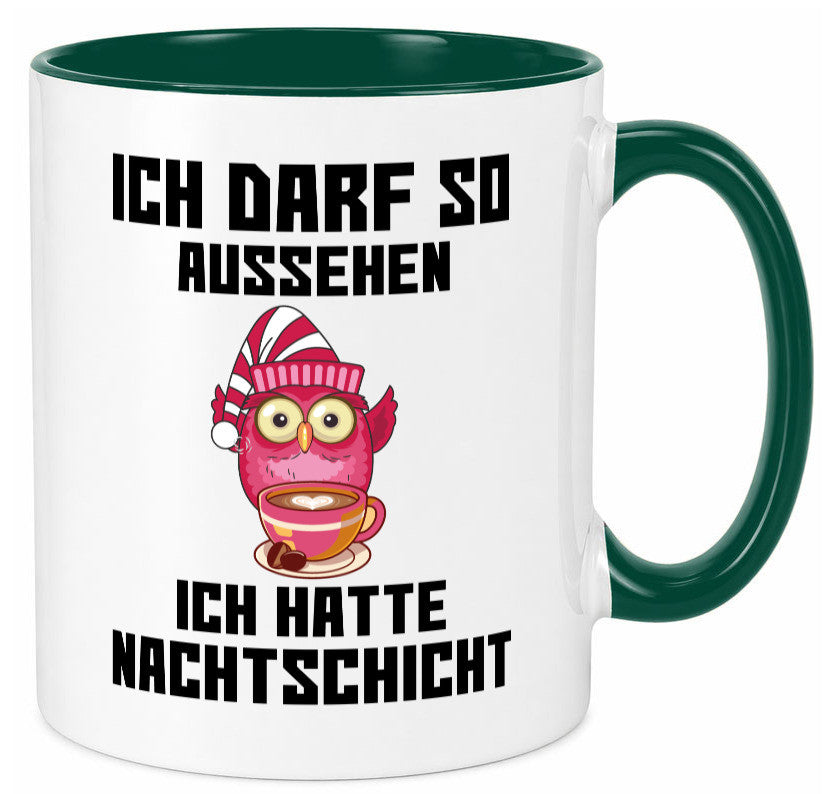 Nachtschicht Eule | Spruch Arbeit müde Nachtjob Geschenkidee Kollegen Büro Tasse