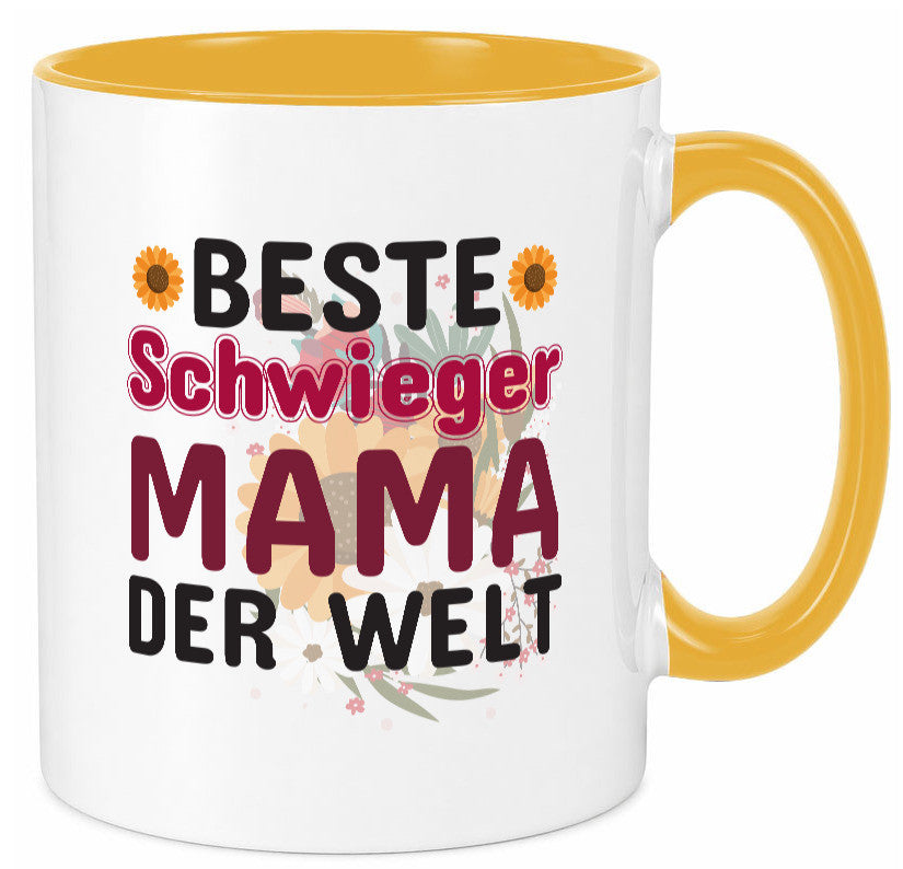 Beste Schwiegermama | Schwiegermutter Tasse Blumen Humor Familie Geschenkidee