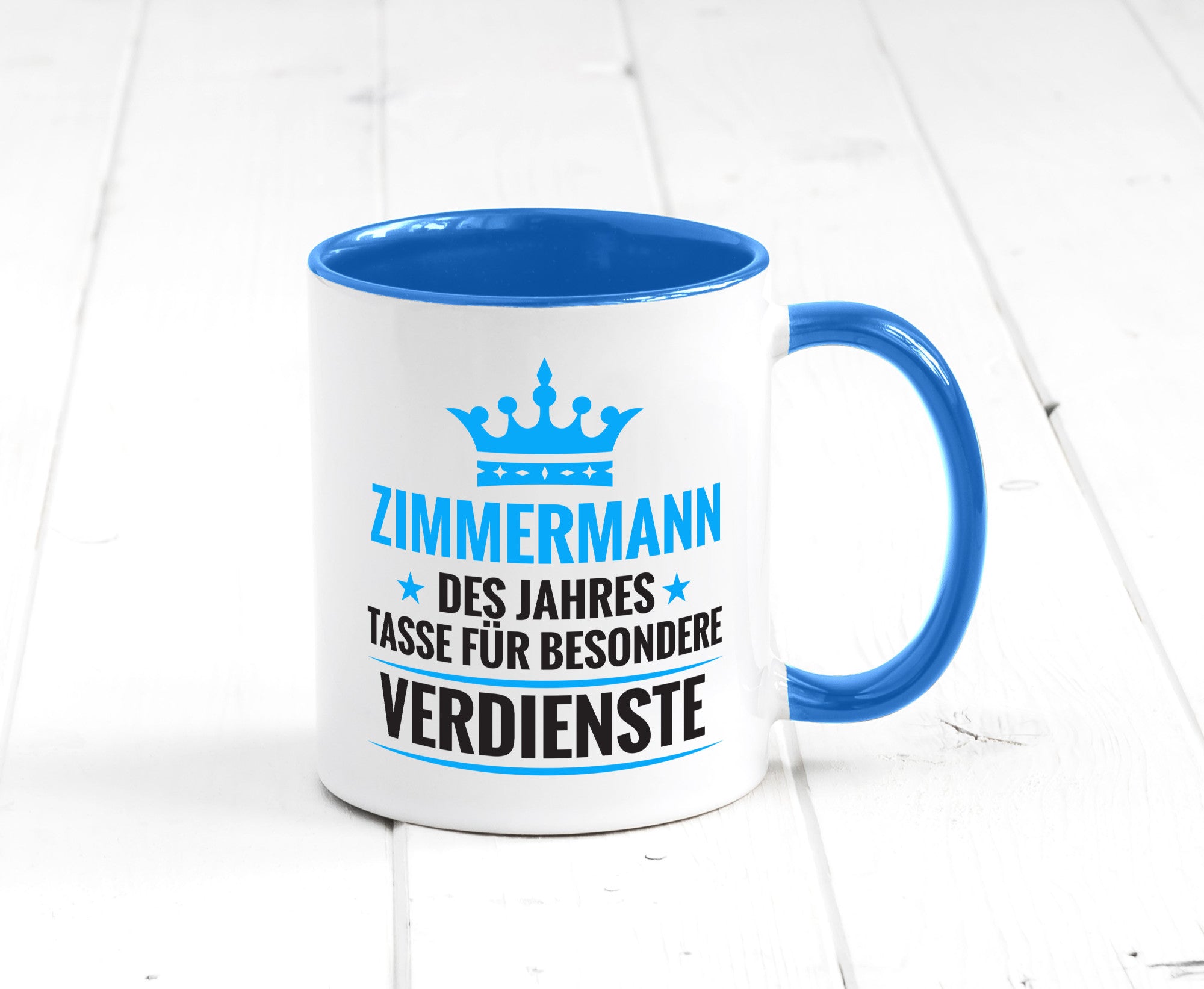 Besonderer Verdienst:Zimmermann | Handwerker Holzbau Humor Geschenkidee Tasse