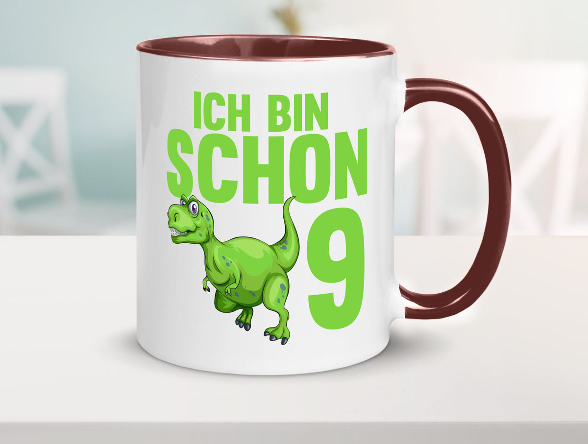 9. Geburtstag | 9 Jahre Dino Dinosaurier Geschenkidee Humor Tasse