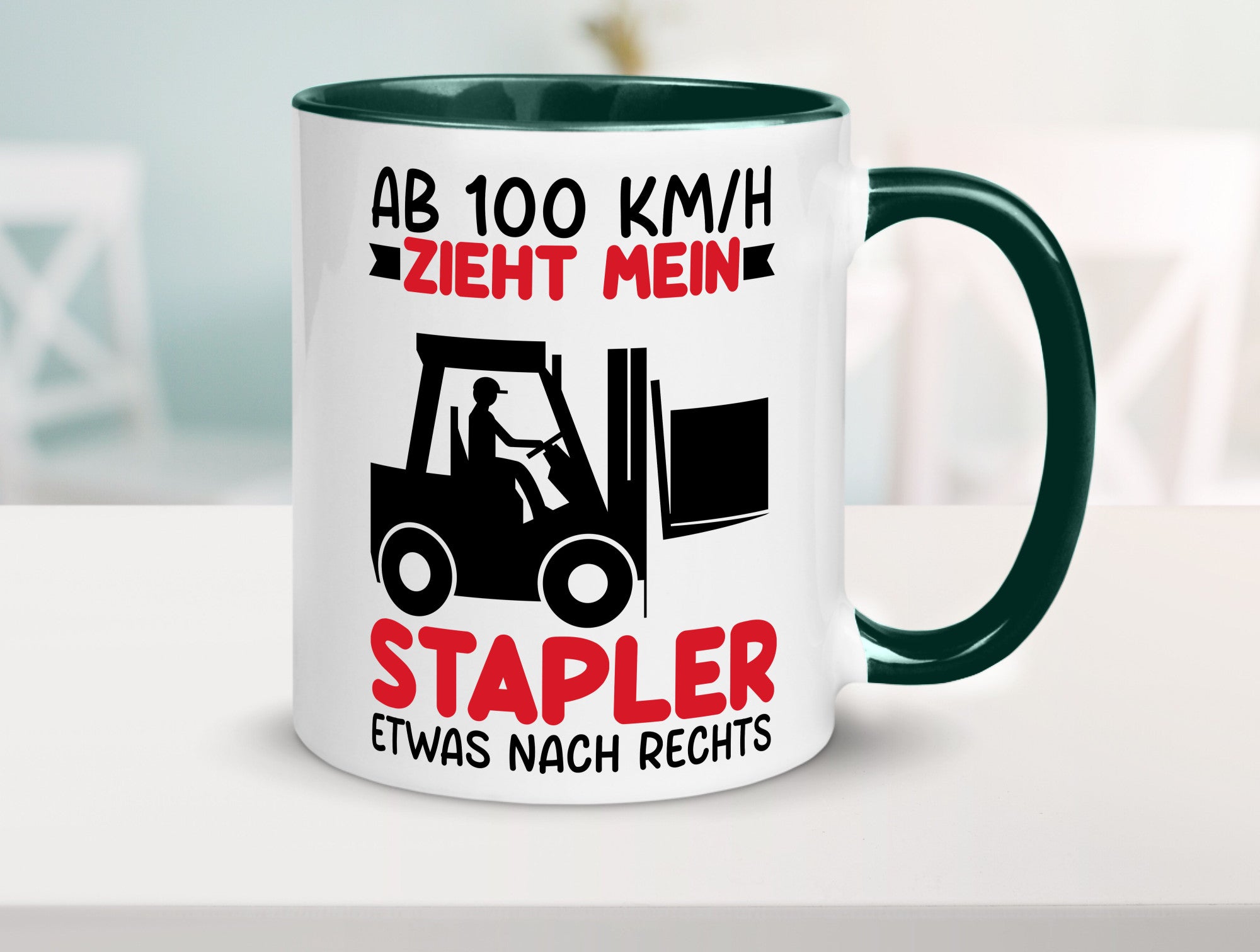 Stapler zieht nach Rechts | Staplerfahrer Arbeit Geschenkidee Kollegen Büro