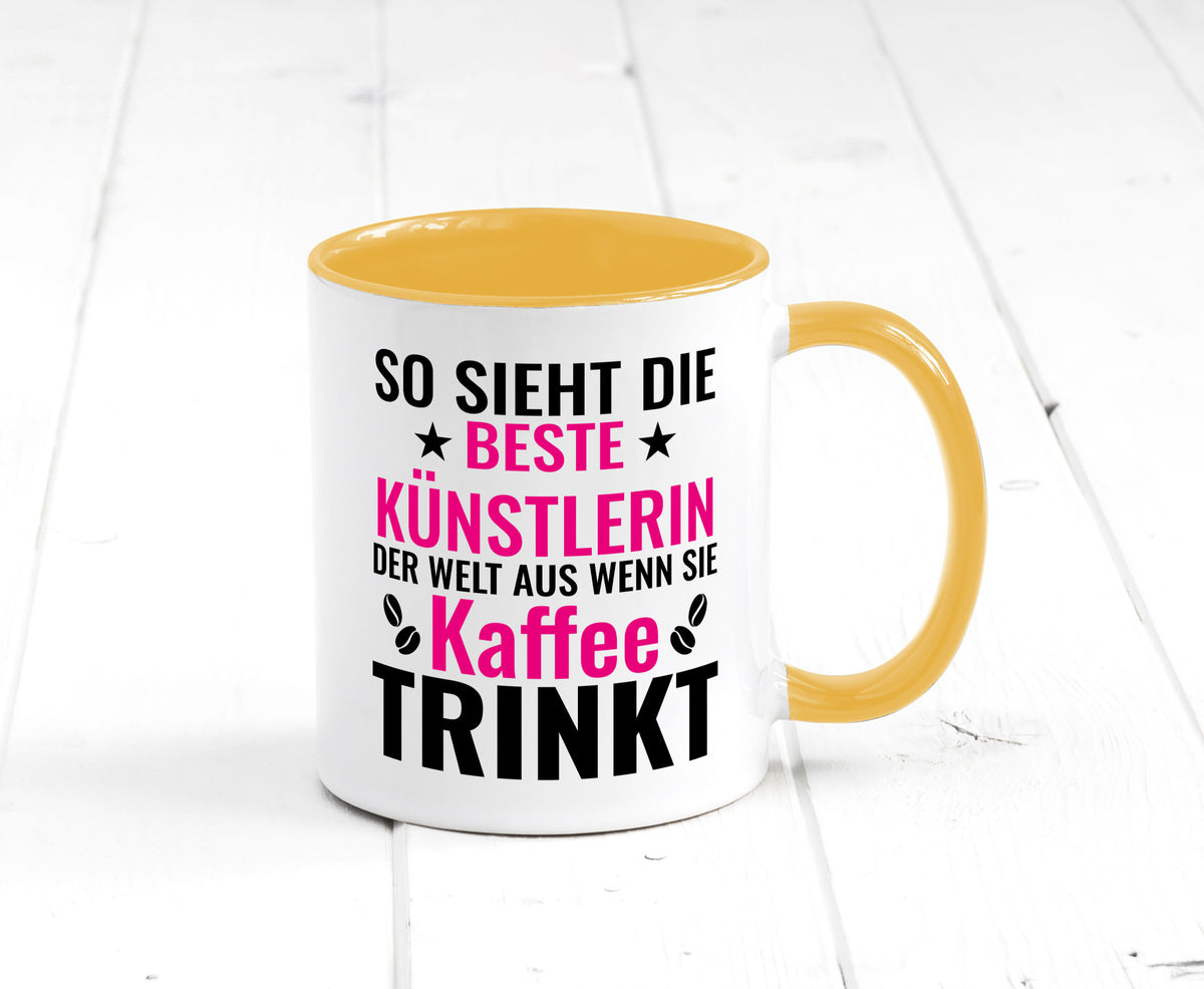 Kaffee trinkt: Künstlerin | Kunst Geschenk Humor Geschenkidee lustiger Spruch Tasse