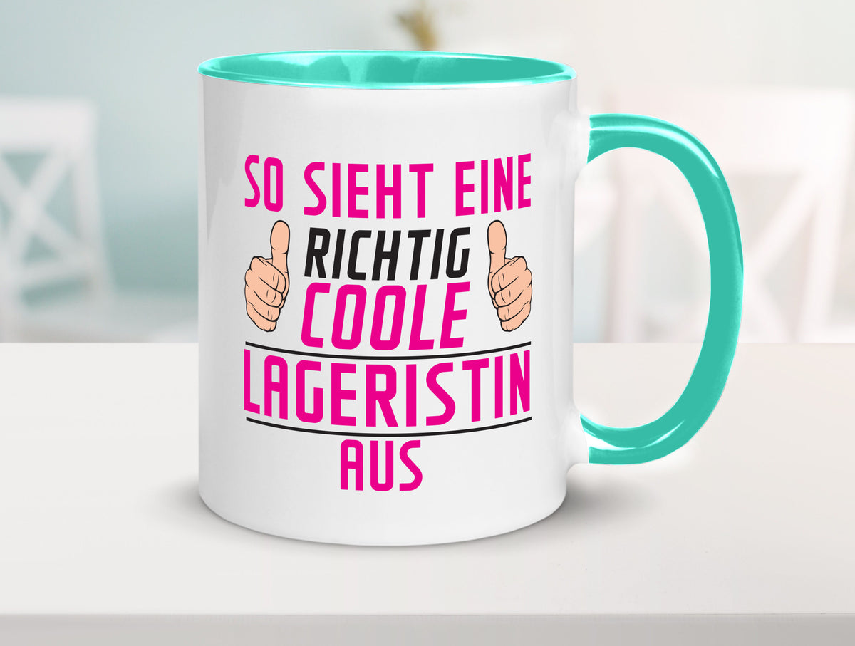 Richtig Coole Lageristin | Beruf Lager Arbeiterin Humor Arbeit Kollegen Büro Tasse