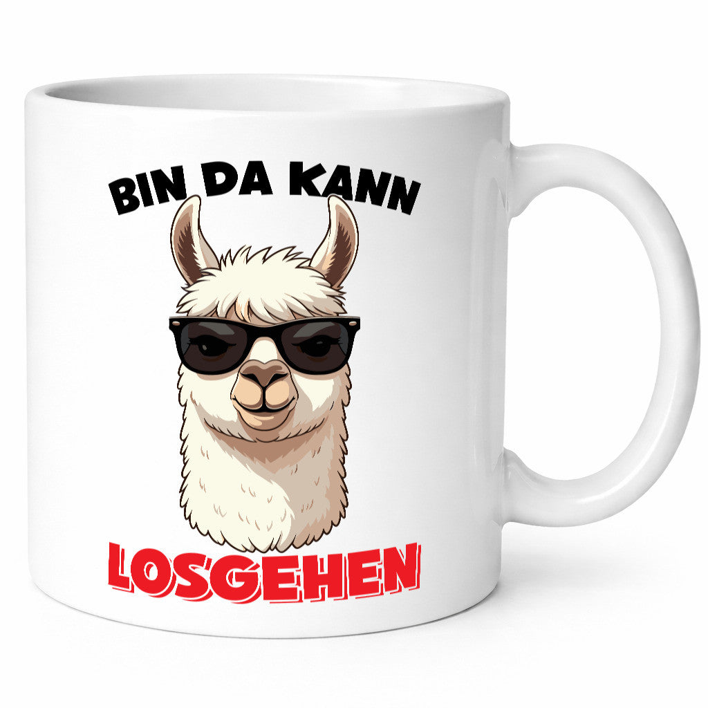 Bin da kann losgehen | Lama Alpaka lustig Humor Geschenkidee Geschenk Tasse