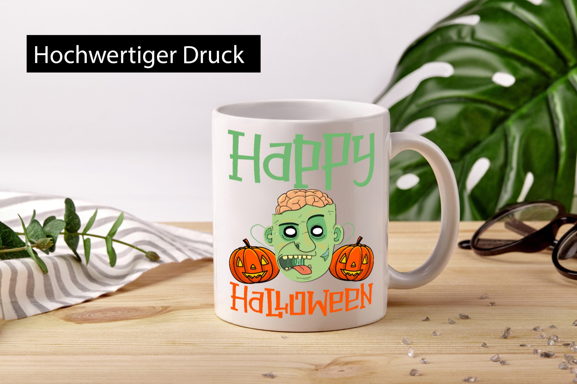 Happy Helloween | Gruseliger Kürbis lustig Humor Geschenkidee Geschenk Tasse