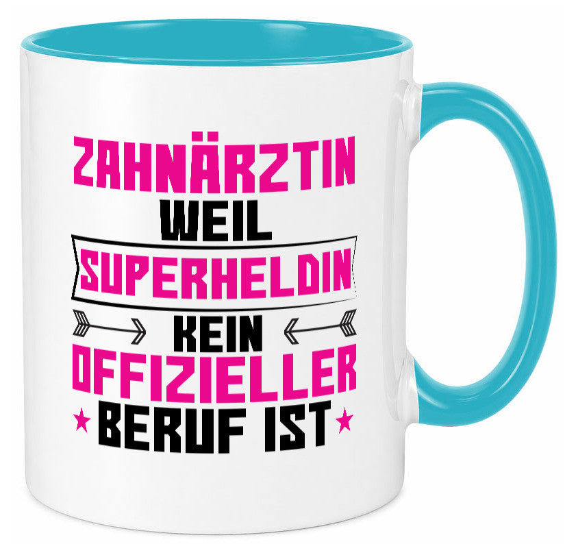 Superheldin Zahnärztin | Zahnmedizin Beruf Geschenkidee Arbeit Kollegen Büro Tasse
