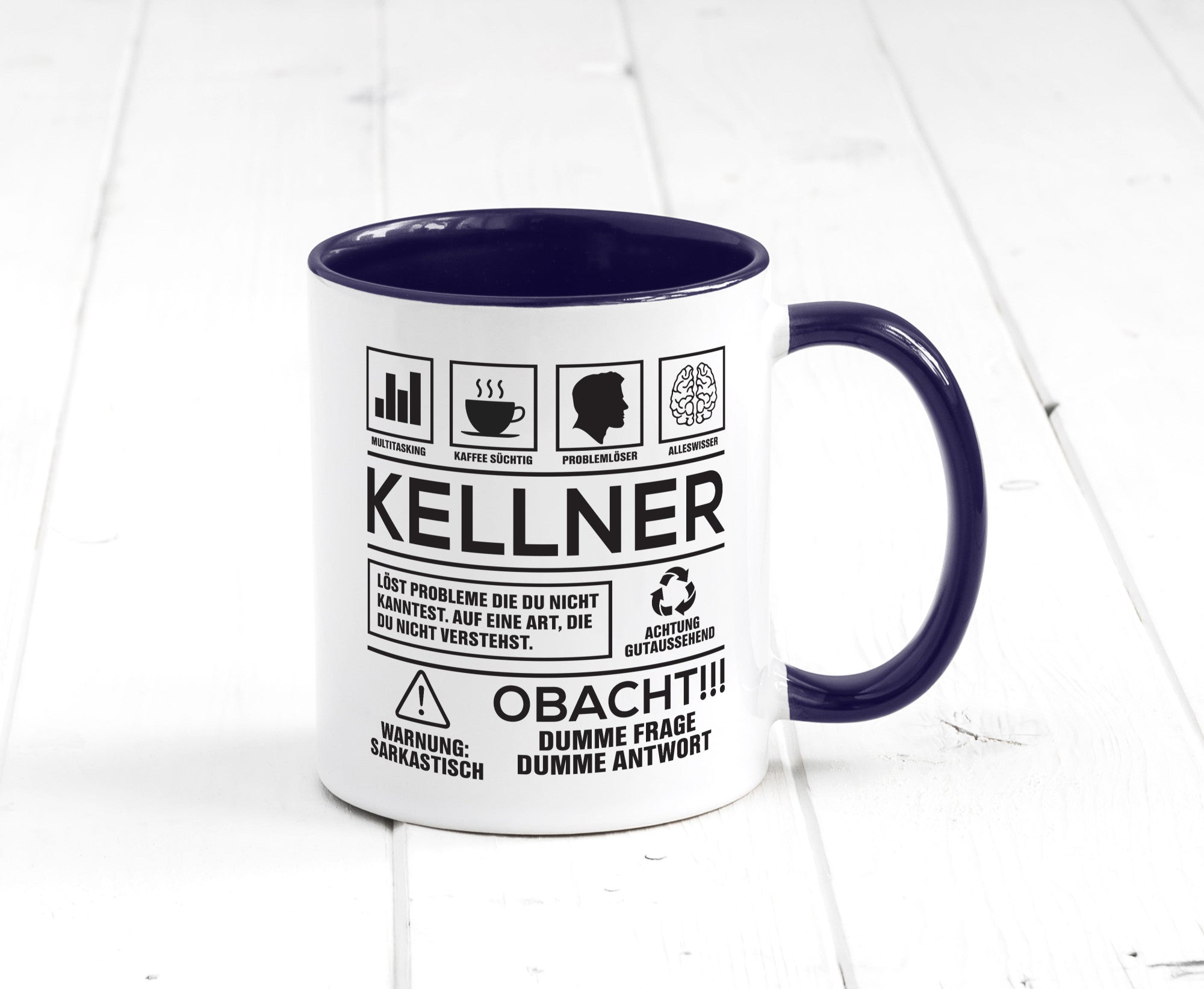 Achtung Probleme Kellner | kellnern Bedienung lustiger Spruch Geschenk Humor