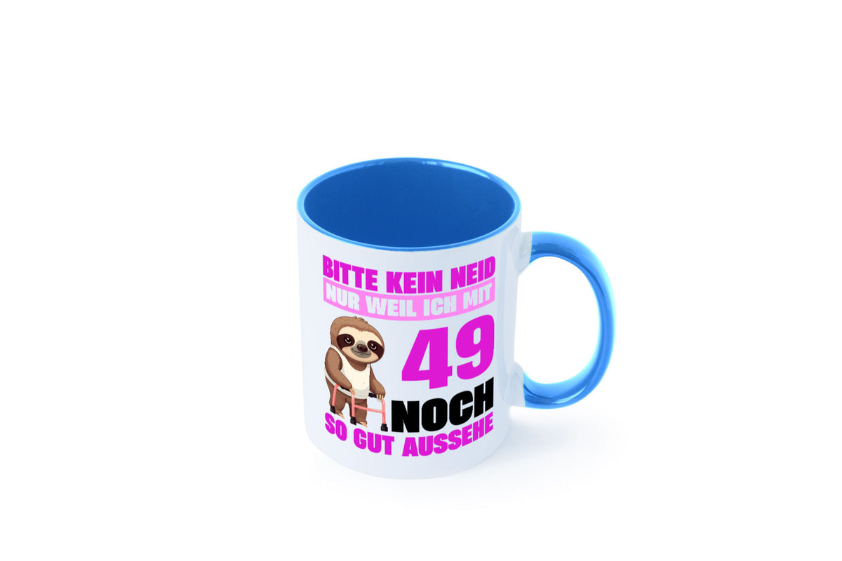 49. Geburtstag | Bitte kein neid Faultier 49 Jahre Humor Geschenkidee Tasse