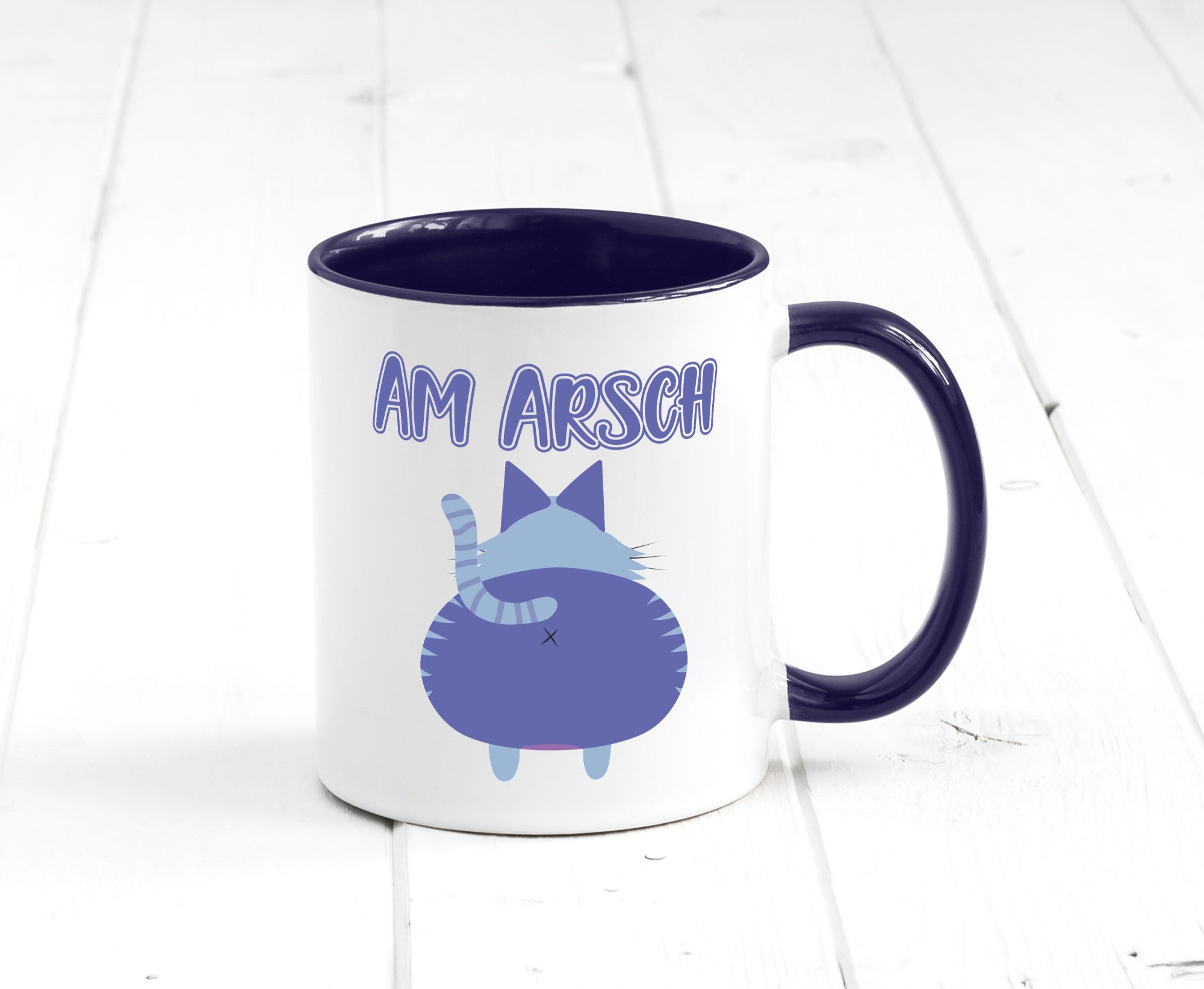 Am Arsch | Katzenmotiv Tasse Kollege Katzenbesitzer Geschenkidee Arbeit