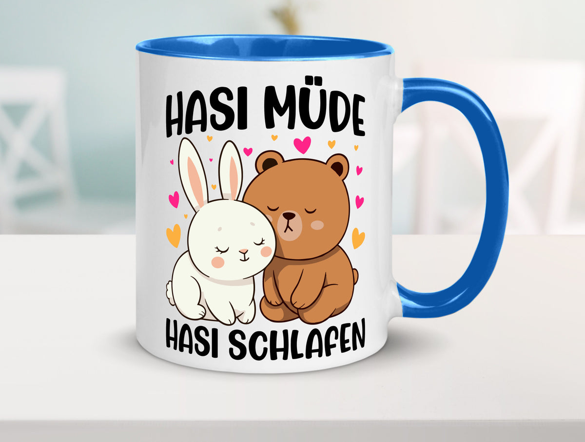 Hasi Müde | schlafen Kaninchen Häschen v2 lustiger Spruch Geschenk Humor Tasse