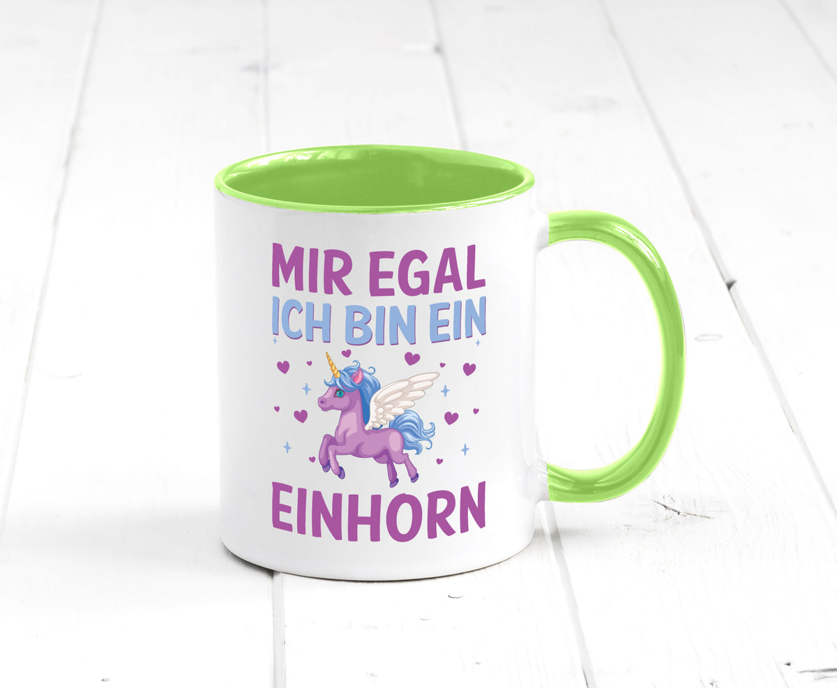 Mir egal, ich bin ein Einhorn| Herzen Geschenkidee Humor Tasse