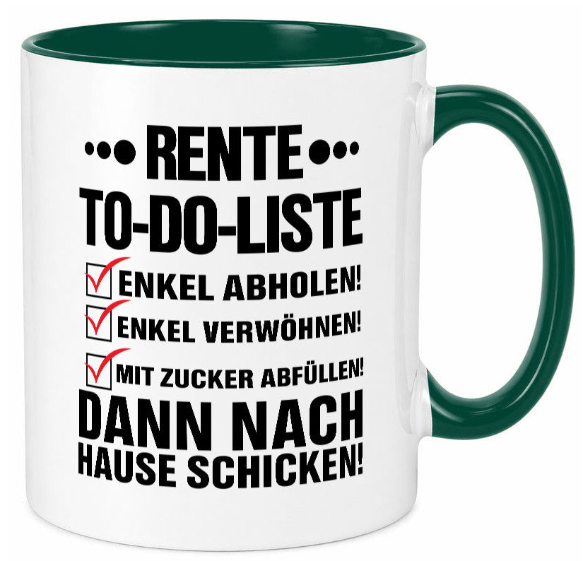 Rente To-Do-Liste | Rentner Tasse Enkel verwöhnen Geschenk Ruhestand Jubiläum