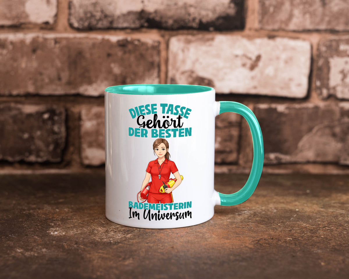 Im Universum: Bademeisterin | Schwimmmeisterin Geschenk Humor Geschenkidee Tasse